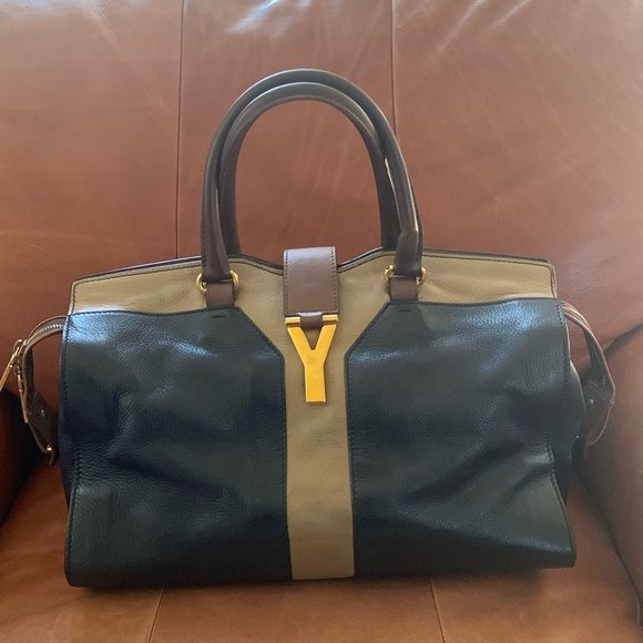 Yves Saint Laurent Tri-Color Leather Cabas Chyc Bag - Picture 3 of 14